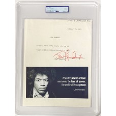 Item #0593 Jimi Hendrix Signed 1969 Document - PSA/DNA Auto 9