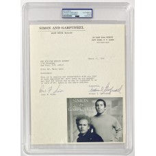 Item #0597 Paul Simon & Art Garfunkel Signed 1966 Memo on Band Letterhead - PSA