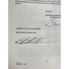 Item #0573 Prince Signed 1991 “Rock in Rio II” Concert Contract - PSA & Beckett