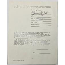 Item #0558 Humberto Gatica Signed We Are The World Contract + Vinyl Album