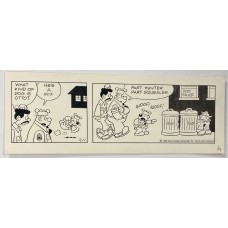 Item #0556 Mort Walker Signed Beetle Bailey Comic Strip – JSA COA