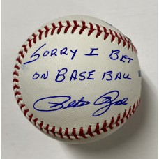 Item #0554 Pete Rose Signed MLB Baseball Inscribed “Sorry I Bet on Baseball” – Beckett LOA