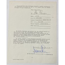 Item #0559 Alan Porcaro (Toto) Signed We Are The World Contract + Vinyl Album – PSA LOA