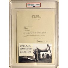 Item #0524 Howard Hughes Signed Letter on Personal Letterhead – PSA GEM MINT 10 Auto