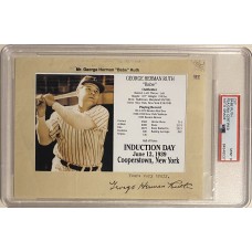 Item #0537 Babe Ruth Signed 7.5" x 5.5" Piece – Full "George Herman Ruth" Signature – PSA MINT 9