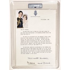 Item #0539 King Charles III & Princess Diana Signed 1981 Letter – Buckingham Palace Stationery – PSA MINT 9