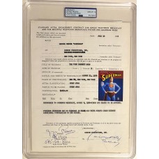 Item #0543 George Reeves Signed 1956 AFTRA Television Contract - PSA GEM MINT 10