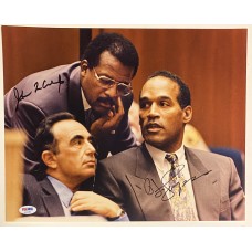 Item #0545 O.J. Simpson & Johnnie Cochran Signed 11" x 14" Courtroom Photo – PSA/DNA