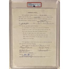 Item #0541 Thurman Munson Signed 1973/74 Yankees Contract – PSA