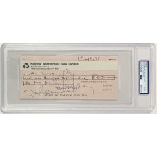 Item #0609 John Lennon & Paul McCartney Signed 1975 Bank Check - PSA Mint 9