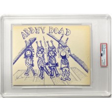 Item #0706 Paul McCartney Signed Hand-Drawn “Abbey Road” Album Cover Sketch - PSA/JSA