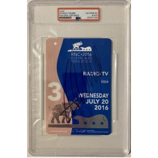 Item #0408 Donald Trump Signed 2016 Republican National Convention Pass – PSA Encapsulated