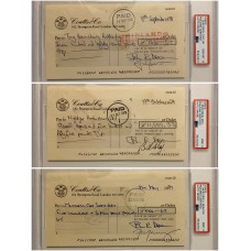Item #0412 Queen Signed Bank Checks – Freddie Mercury, Brian May, Roger Taylor & John Deacon – PSA