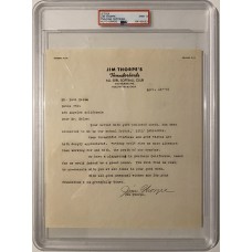 Item #0397 Jim Thorpe Signed 1949 Letter - PSA Mint 9 Auto
