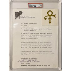 Item #0395 Rare Full Name Prince Signed Letter on Paisley Park Letterhead w/ Love Symbol Sticker – PSA SOLD