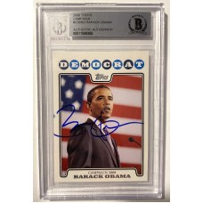 Item #0436 Barack Obama Signed 2008 Topps Campaign Card #C08-BO - Beckett Authenticated SOLD