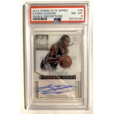 Item #0442 Kawhi Leonard 2012 Panini Elite Series Rookie Inscriptions #46 - PSA 8