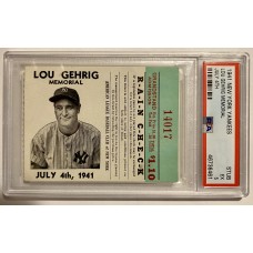 Item #0439 1941 New York Yankees Lou Gehrig Memorial Game Ticket Stub – PSA EX 5