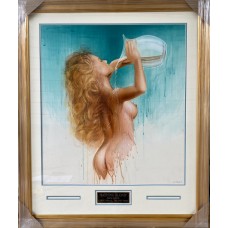 Item #0279 - Jon Hul Original Acrylic Painting - Bathing Blond (2010) - Framed & COA