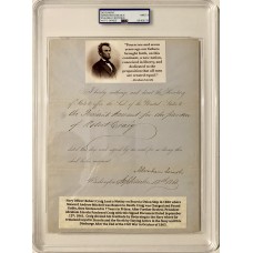Item #0388 Abraham Lincoln Signed 1861 Pardon Civil War Document - Mint 9 Auto, PSA SOLD