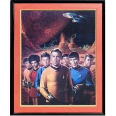 Item #0280 Star Trek Original Cast Signed Print – Ron Lewis Art – Framed 27.5” x 33.5”