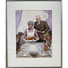Item #0282 Original Alex Ebel Playboy Artwork – Published in May 1974 Issue – Framed 17.75” x 21.5”