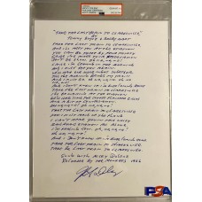 Item #0341 Micky Dolenz (Monkees) Signed Handwritten “Last Train to Clarksville” Lyrics - PSA