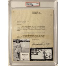Item #0379 Early Marilyn Monroe Signed Contract Amendment as Norma Jean Dougherty - PSA 9! SOLD
