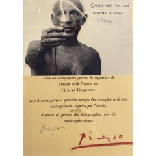 Item #0377 Pablo Picasso Signed Page - 7.5” x 11" - PSA Encapsulated w/ LOA