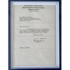 Item #0293 1937 J. Edgar Hoover Signed F.B.I. Letter – PSA/DNA