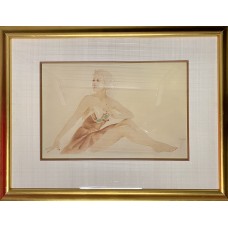 Item #0298 Alberto Vargas Original Watercolor & Pencil – Sunday Afternoon (1950s)