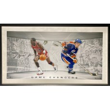 Item #0297 Michael Jordan & Wayne Gretzky Signed "Game Changers" Print – LE #28/150 – Upper Deck COA