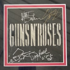 Item #0290 Guns N’ Roses Signed CD Cover Display – Axl Rose, Slash & More! PSA/DNA – Framed 27” x 16”