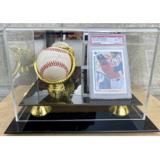 Item #0446 Michael Jordan Signed Baseball w/ JSA & 1991 Upper Deck #SP1 Card Display