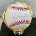 Item #0446 Michael Jordan Signed Baseball w/ JSA & 1991 Upper Deck #SP1 Card Display