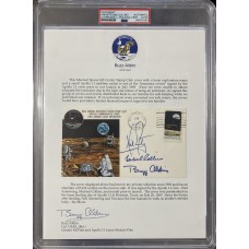 Item #0375 Apollo 11 Crew Signed Insurance FDC w/ Buzz Aldrin Signed Collection Letter - PSA/DNA SOLD