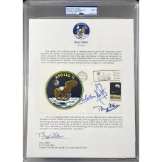Item #0444 Apollo 11 Crew Signed "Type 3" Insurance FDC w/ Buzz Aldrin Signed Collection Letter - PSA/DNA