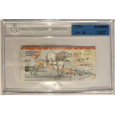 Item #0466 Charles Manson 2x Signed “Aug 22, 69” Personal Check - JSA/Beckett SOLD