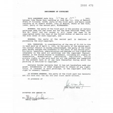 Item #0314 John Wayne Gacy - Signed 1993 Copyright Agreement - PSA