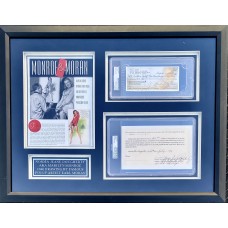 Item #0484 Marilyn Monroe Full-Name Signed “Norma Jeane Dougherty” Contract + Earl Moran Signed Check - PSA/DNA