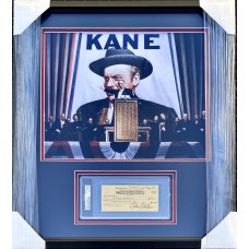 Item #0479 Orson Welles Signed 1956 Check Framed Display - PSA/DNA Encapsulated