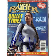 Item #0497 Angelina Jolie & Gerard Butler Signed Tomb Raider: Cradle of Life 2003 Souvenir Magazine - PSA