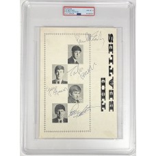 Item #0390 The Beatles Signed 1963 UK Concert Program Page - Full Band Autographs, PSA 8