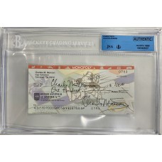 Item #0469 Charles Manson 2x Signed “6/69” Personal Check - JSA/Beckett SOLD