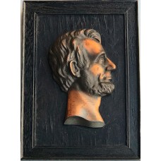 Item #0261 -  Vintage Abraham Lincoln Copper Bust on Frame from Lincoln Home SOLD!