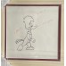Item #0253- Framed Woody Woodpecker original production drawing from The Woody Woodpecker Show and Pay Roll check signed by Walt Lantz