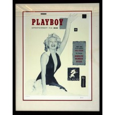 Item # 0091 - Hugh Hefner - Signed 1st Issue of Playboy Limited Edition Lithograph Featuring Marilyn Monroe - PSA/DNA - SOLD