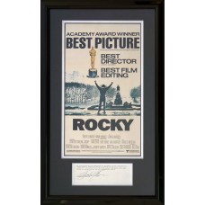 Item # 0195 - Sylvester Stallone - "Rocky" Movie Poster - Signed Contract Cut - PSA